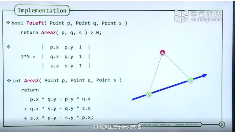 行列式计算有向面积